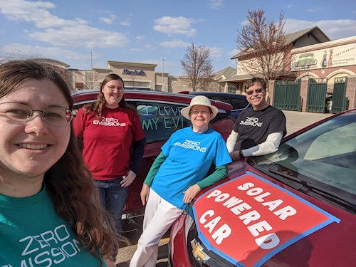 Family with car powered by sun