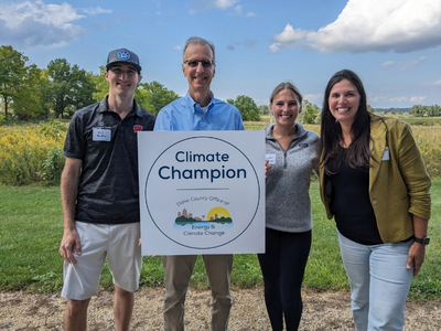 Photo of 2023 Climate Champion with Dane County Executive Joe Parisi