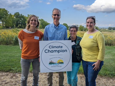 Photo of 2023 Climate Champion with Dane County Executive Joe Parisi
