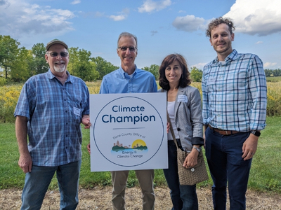 Photo of 2023 Climate Champion with Dane County Executive Joe Parisi