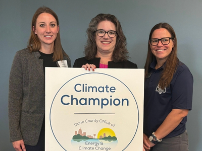 Photo of 2025 Climate Champion with Dane County Executive Melissa Agard