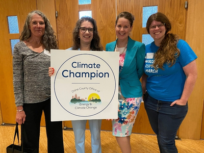 Photo of 2026 Climate Champion with Dane County Executive Melissa Agard