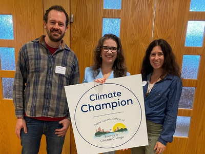 Photo of 2026 Climate Champion with Dane County Executive Melissa Agard