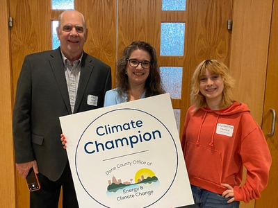 Photo of 2026 Climate Champion with Dane County Executive Melissa Agard