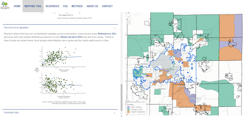 Image of map of dane county with tool info