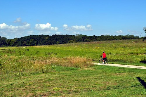 Person on a bike in nature