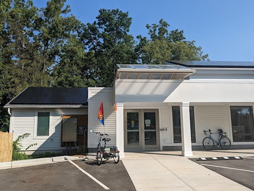 Solar panels on building