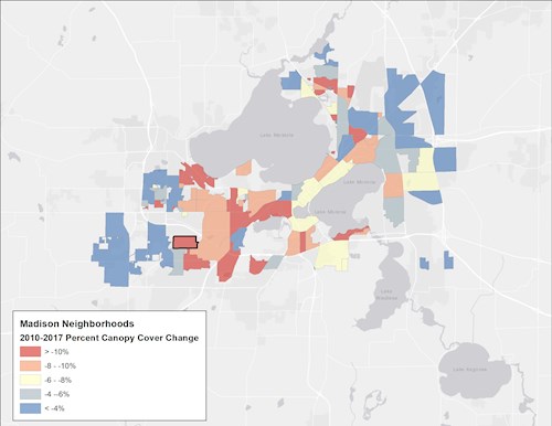 Greentree neighborhood canopy map